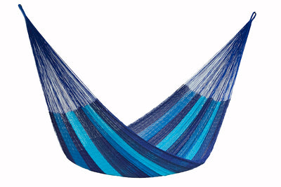 Dealsmate Mayan Legacy King Size Cotton Mexican Hammock in Caribbean Blue Colour