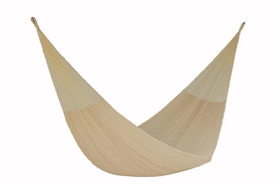 Dealsmate Mayan Legacy Queen Size Cotton Mexican Hammock in Cream Colour