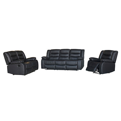 Dealsmate 3+2+1 Seater Recliner Sofa In Faux Leather Lounge Couch in Black