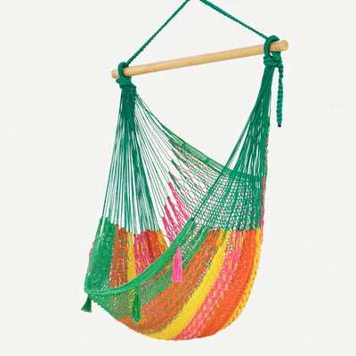 Dealsmate Mayan Legacy Extra Large Outdoor Cotton Mexican Hammock Chair in Radiante Colour