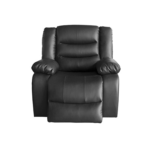 Dealsmate 3+1+1 Seater Recliner Sofa In Faux Leather Lounge Couch in Black