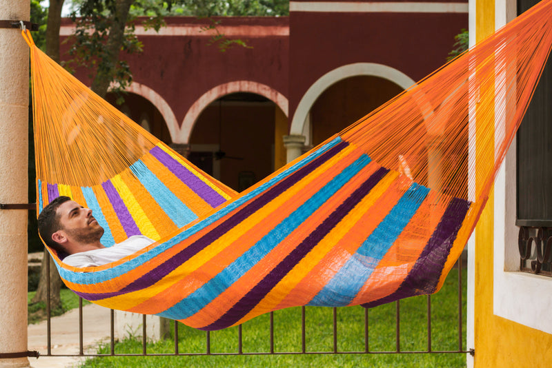 Dealsmate Mayan Legacy King Plus Size Nylon Mexican Hammock in Alegra Colour