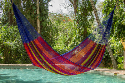 Dealsmate Mayan Legacy Jumbo Plus Size Nylon Mexican Hammock in Mexicana Colour