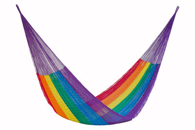 Dealsmate Mayan Legacy King Plus Size Nylon Mexican Hammock in Rainbow Colour