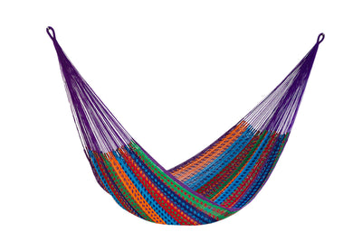 Dealsmate Mayan Legacy King Size Outdoor Cotton Mexican Hammock in Colorina Colour