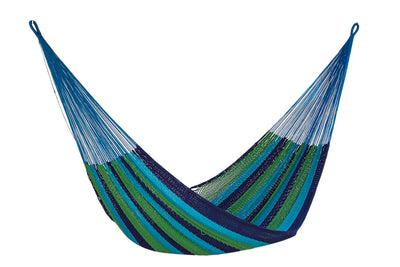 Dealsmate Mayan Legacy Queen Size Outdoor Cotton Mexican Hammock in Oceanica Colour