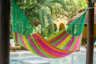 Dealsmate Mayan Legacy Jumbo Size Outdoor Cotton Mexican Hammock in Radiante Colour