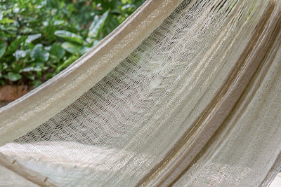 Dealsmate Mayan Legacy King Size Super Nylon Mexican Hammock in Cream Colour