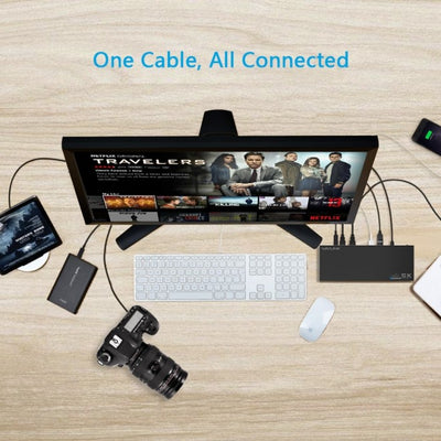 Dealsmate Wavlink USB-C Ultra 5K Laptop Docking Station with 6x USB3.0, 4K Dual Video Outputs, Gigabit Ethernet, Audio WS-UG69DK1